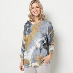 LOGO Lounge by Lori Goldstein Tie-Dye Brushed Jersey Sweatshirt